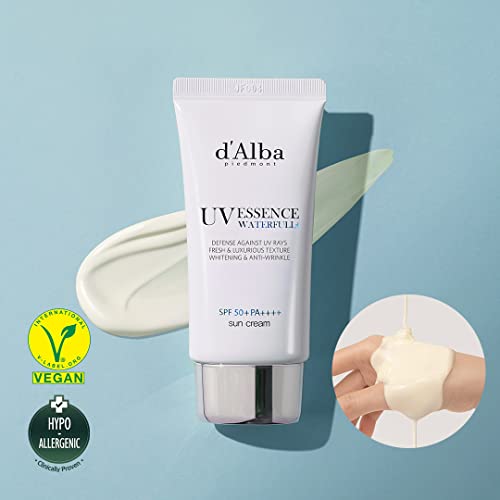 d'Alba Italian White Truffle Waterfull Essence Sunscreen, Lightweight Sunscreen